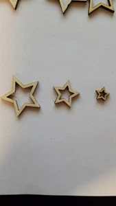 50/100 Stk Weihnachtssterne Holz Deko Tischdeko Weihnachten DIY basteln 10-30mm - Bild 1 von 11