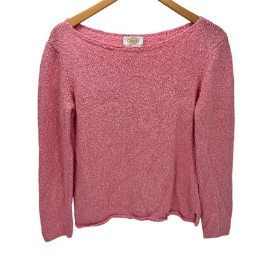 Talbots Sweater Womens Medium Pink Coastal Linen Blend Made in Italy Vintage - Image 1 of 4
