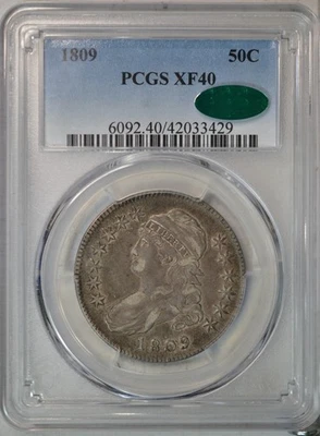 1809 Capped Bust half dollar, PCGS XF40 CAC - Image 1 of 3