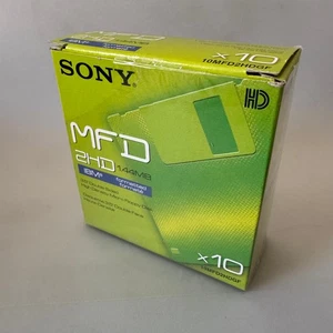 10x SONY Floppy Disks MFD 2HD 3.5" Double Sided 1.44MB IBM Formatted Diskettes - - Picture 1 of 5