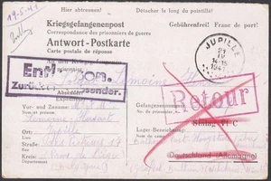 Deutschland 1941- Gefangenenkarte aus STALAG VI C nach Belgien und Rückkehr (EB) AR-10457 - Bild 1 von 2