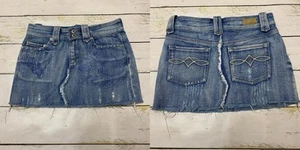 Vintage Y2K 2000s Refuge Gr. 3 Minirock Denim Jeans Paisley Blumen Used Booty - Bild 1 von 9