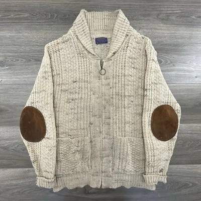 Vintage Pendleton Westerly Sweater Adult Medium Leather Elbow Patch 70s Lebowski - Image 1 of 4