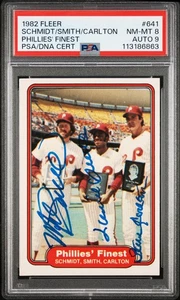 1982 Fleer Phillies' Finest #641 Phillies' Finest PSA 8 Auto 9 - Picture 1 of 2