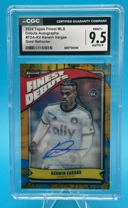 2024 Topps Finest MLS Kerwin Vargas RC Finest Debuts GOLD AUTO #11/50 Charlotte - Picture 1 of 2