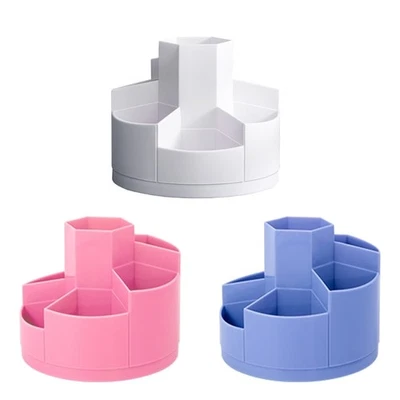 Rotating Pencil Holder Desk Organizer with 7Compartments Pen Caddy Holder - Image 1 of 4