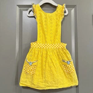 Matilda Jane Girls Spendid Sunshine Pinafore Dress Size 6 Eyelet Pinafore - Picture 1 of 7
