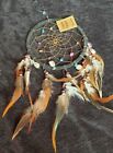 Dreamcatcher md black chakra gemstones feathers shells 16cm 8" Native American