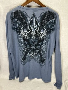 Camisa térmica de manga larga con estampado de león MMA Elite para hombre XXL azul Y2K de colección - Imagen 1 de 7
