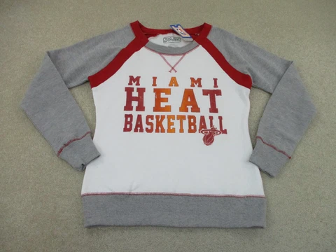 Miami Heat Sweater Women Medium White Gray Basketball Sweatshirt Ladies A33 * Cover