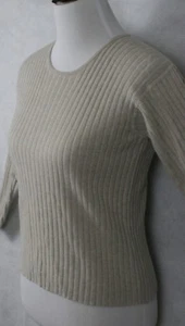 L.L.Bean Beige Cotton Ribbed Knit Sweater SZ XS EUC - Bild 1 von 7