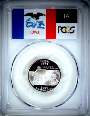 2004-S 25C State Quarter Iowa PCGS PR69 DCAM 90% Silver 23losr0820 - Image 1 of 4