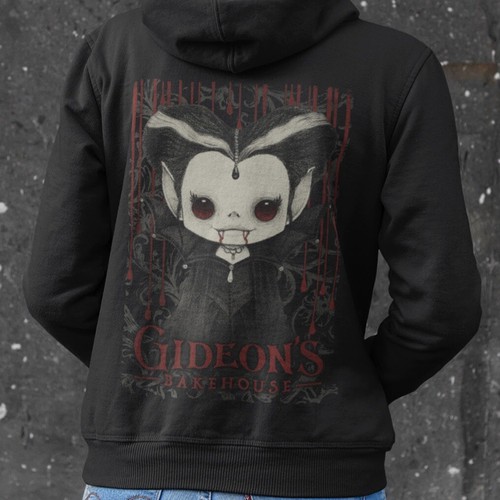 VALENTINO Felpa con cappuccio Gideon's Bakeho Valentina Brocca con cerniera unisex nera XL NUOVA