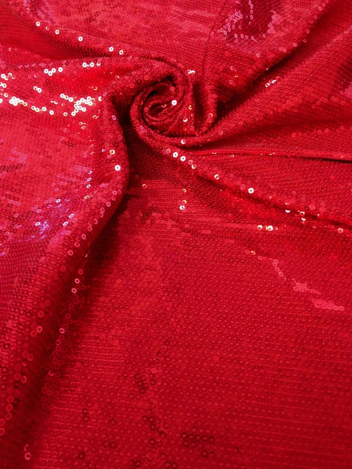 3mm Micro Mini Shiny Sequins on Stretch Knit Jersey Polyester Spandex Fabric - Image 1 of 1