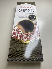 SAGA FRONT LACE YAKY CAP 100 REMY HAIR 18" #2 D Brown. (50 Off )