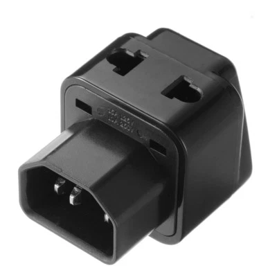 2in1 IEC320-C14 to 10A Male to female AC Power socket For APC PDU Universal - Image 1 of 4