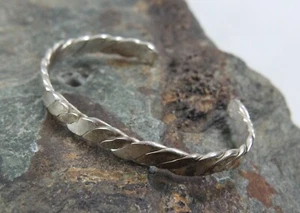Brazalete de colección Navajo trenzado torcido plata de ley 925 martillado calibre pesado - Imagen 1 de 9