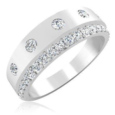 Alianza de boda redonda de diamantes naturales de 0,36 quilates de corte brillante platino 950 real Foto 1 de 4