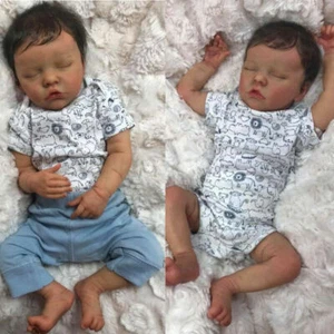 Muñeca renacida de 19 pulgadas para dormir cuerpo de tela realista tacto suave muñeca bebé recién nacido nueva - Imagen 1 de 7