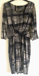 Max Mara Italy Jerseykleid 3/4 Arm Abstraktes Muster Gr. M UK 12 - Bild 1 von 5