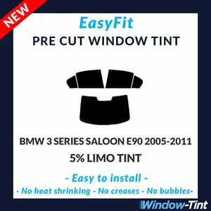 EasyFit Static Pre Cut Tint For BMW 3 Series 4-door E90 2005-11 - 5% Limo Rear - Picture 1 of 3