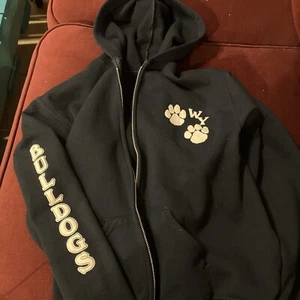 Children’s Large Unisex 14/16 Navy Hooded WY, Bulldogs Zip Up Sweatshirt - Picture 1 of 16