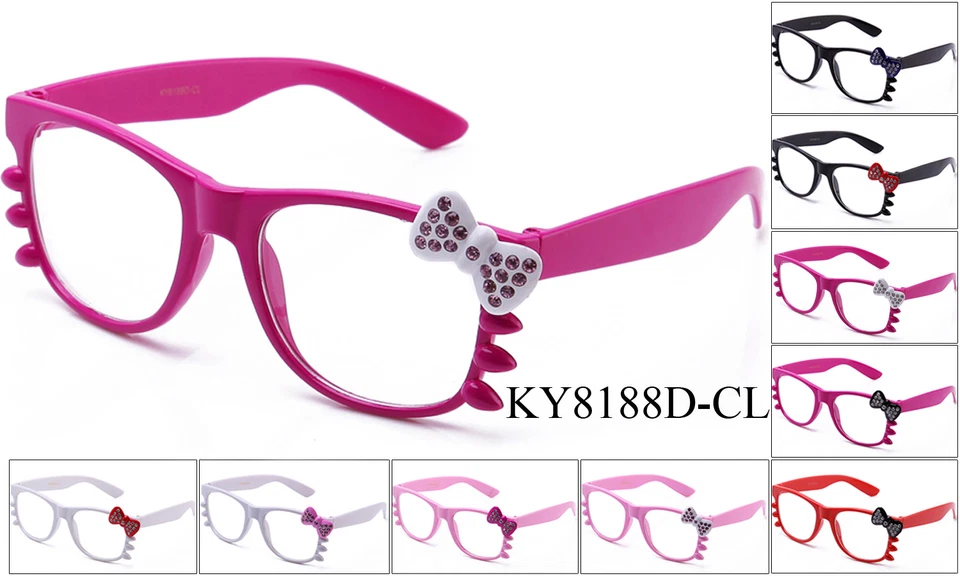 Hello Kitty Women Ladies Sunglasses Clear Lens Eye Glasses Rhinestone UV 100%  - Image 1 of 1