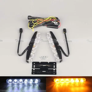 2x12 LED Car White DRL & Amber Turn Signal Daytime Running Light Waterproof #C3 - Bild 1 von 9