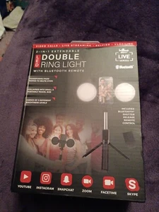 2-In-1 Extendable LED Double Ring Light With Bluetooth Remote Control - Picture 1 of 6