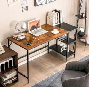 Industrielle Arbeitsstation für Arbeitszimmer/Spieltisch mit Aufbewahrungsregal - Bild 1 von 3