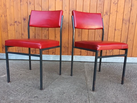 Chair Vinyl Dining Room 70er Vintage Space Age Upholstered Retro 1/7 Cover
