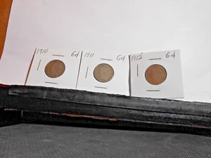 1910 Gd, 1911 Gd, 1912 Gd Liberty Nickel Three Coin Set! #25. Free Shipping!! - Picture 1 of 8