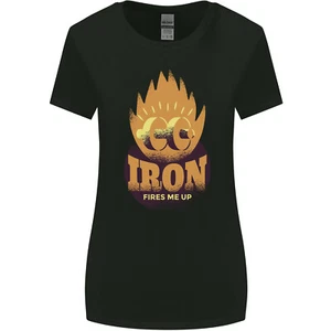 Iron Fires Me Up Gym Bodybuilding Womens Wider Cut T-Shirt - Picture 1 of 17