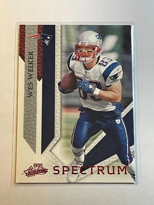 Wes Welker 2009 Playoff Absolute Memorabilia Spectrum Red SP #60 Patriots - Image 1 of 2