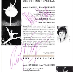 AUTOGRAPH BALLET PROGRAM SIBLEY HAYDEE CRAGUN + OTHERS - Picture 1 of 3