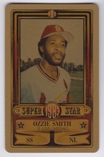 1983 Perma-Graphics Super Stars Credit Cards Ozzie Smith Gold Cardinals