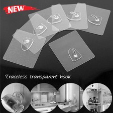 Anti-skid Hooks Reusable Transparent Wall Hanging Hooks 6pcs