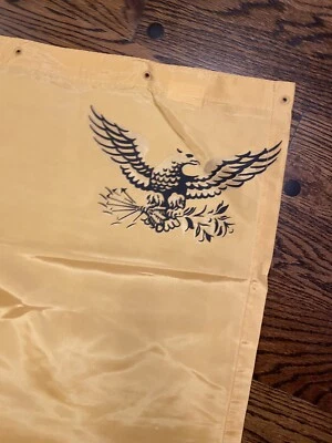 Cortina de chuveiro vintage Ames original águia América militar Gold Navy Academy - Imagem 1 de 4