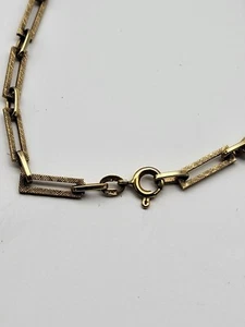 Brazalete de eslabones texturizados alargados de oro amarillo de 14K 7,75" 6 G 10K cierre de repuesto - Imagen 1 de 11