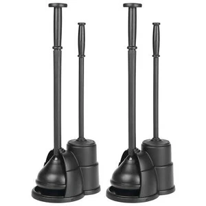 Hidden Plunger and Brush Set for Bathroom Toilet - 2 Pack, Black - Picture 1 of 5