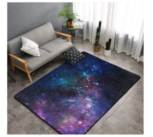 Blue Purple Galaxy Kitchen Rug, Bedroom Living Room Kitchen Rug, Doormat Floor M - Picture 1 of 6