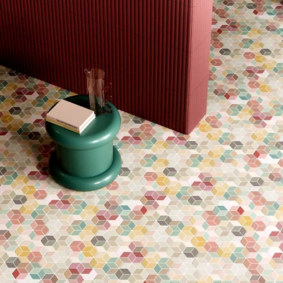 Full Tile Sample: California Hexagon Patchwork Porcelain Wall & Floor Tiles - Image 1 of 4