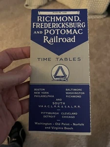 June 28 1953 Richmond Fredericksburg And Potomac Railroad Train Time Table - Picture 1 of 2