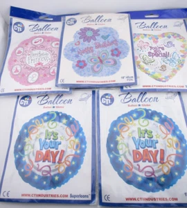 Birthday Assortment Foil Balloons *READ MORE* 5 TOTAL Count- FREE SHIPPING! - Picture 1 of 2