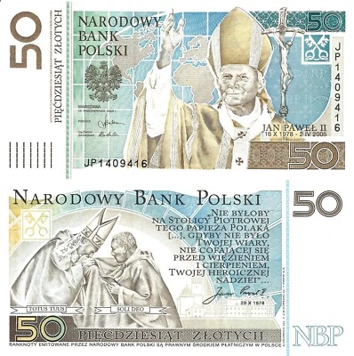 Polonia 50 złoty 2006 P-178 "Papa Juan Pablo II" UNC en carpeta Foto 1 de 3