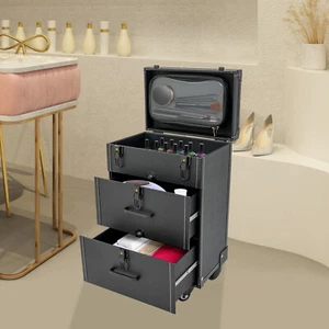 Scatola Organizer Trolley Trucco Professionale 3 Strati Avvolgibile Cosmetici - Foto 1 di 18
