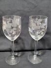 Beautiful VTG Romanian Etched Wine Glasses-Grape Leaves (2)