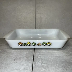 Vintage Fire King 6 x 10 Teglia da Forno Summerfield 1,5 qt Flower Power #432 ✅ - Foto 1 di 9