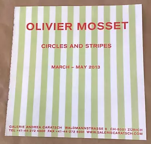 Anuncio de exposición de galería Olivier Mosset 2013 arte vintage impresión mgzne círculos rayas - Imagen 1 de 1