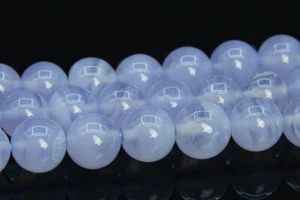 Cuentas sueltas redondas de encaje azul transparente natural de 6 mm grado AAA - Imagen 1 de 4